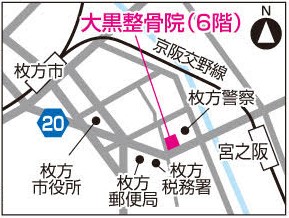 大黒整骨院へのアクセスマップ